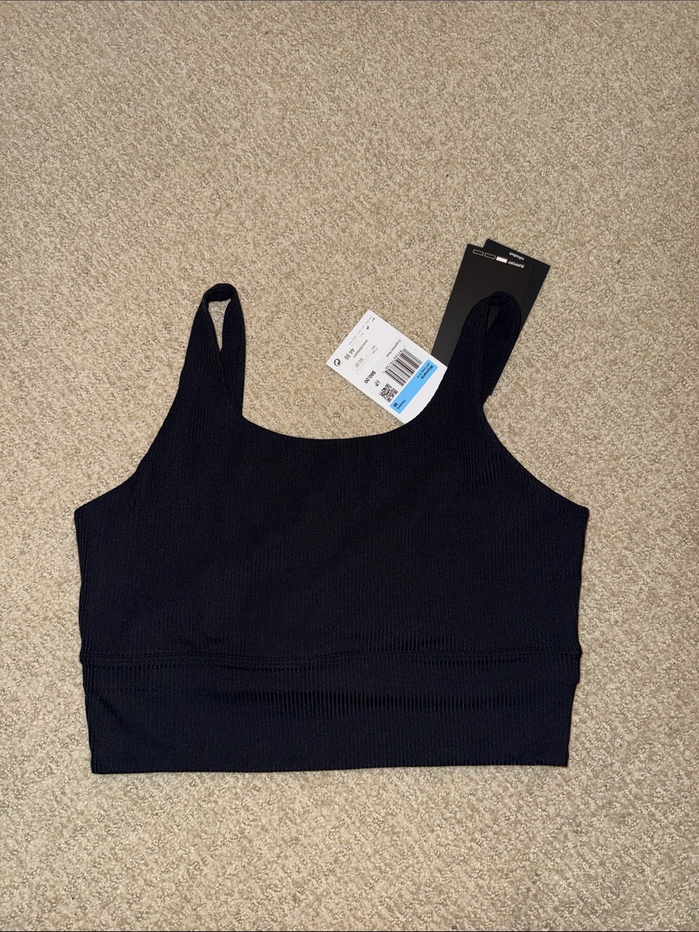 Nike Black Ribbed Tank Crop